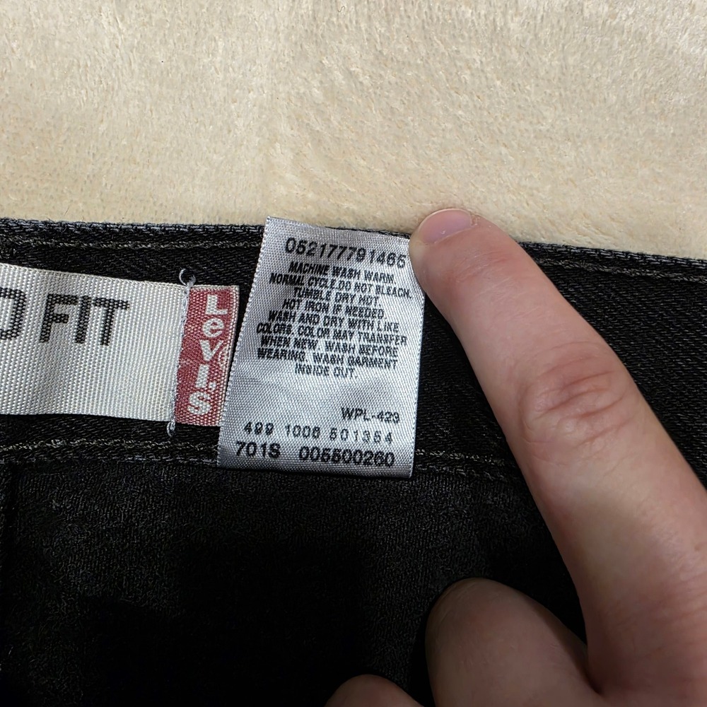Vintage Levi's 550 Relaxed Fit Black Jeans Mens 34x34 Tapered Leg 00550-0260 Y2K - Picture 6 of 10